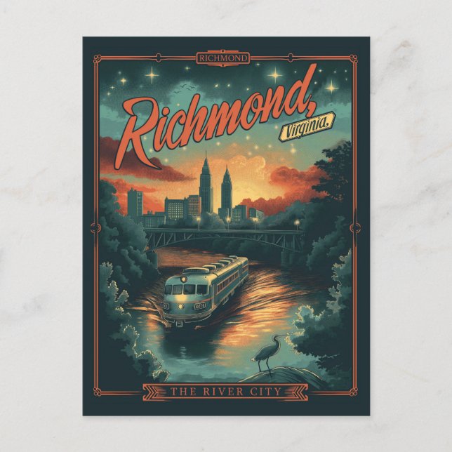 Carte Postale Richmond, Virginie Vintage (Devant)