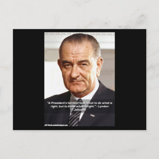Carte Postale Rick London conçoit LBJ "Know What Is Right"