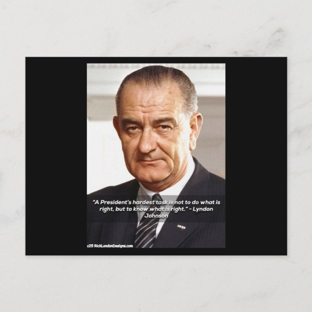 Carte Postale Rick London conçoit LBJ "Know What Is Right" (Devant)