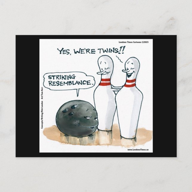 Carte Postale Rick London Dessins Drôle Bowling Comic (Devant)