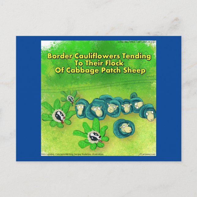 Carte Postale Rick London Funny Bordure Collie Flower Comic (Devant)