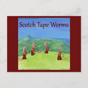 Carte Postale Rick London Funny Worms De Scotland Comic
