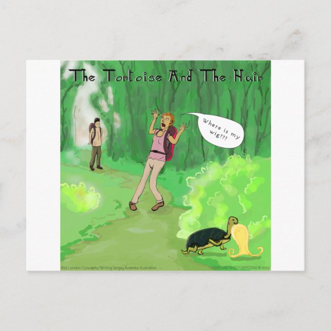 Carte Postale Rick London Turtle Et Le Coiffeur De Perruque Drôl (Devant)