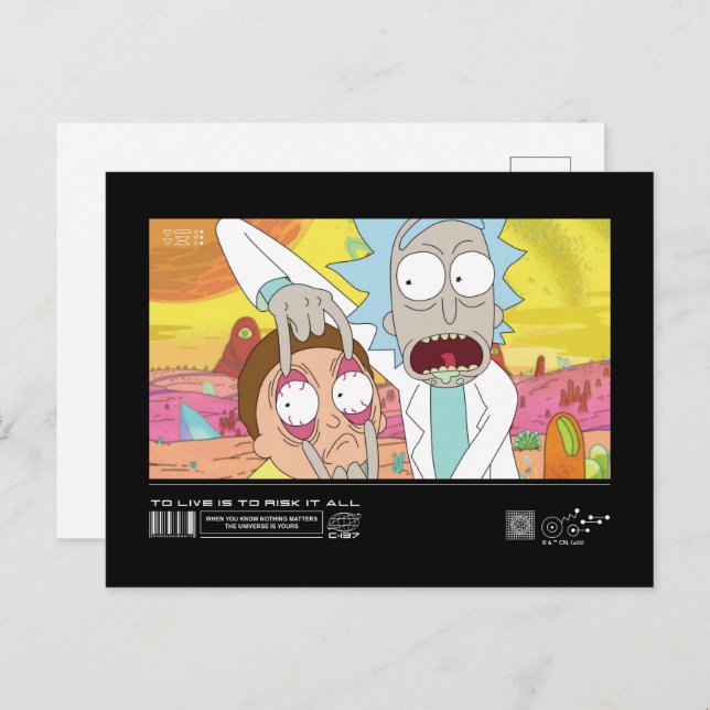 Carte Postale Rick Ouverture des yeux de Morty Citation graphiqu (Devant / Derrière)