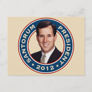 Carte Postale Rick Santorum à la présidence 2012