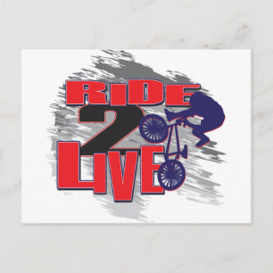 Carte Postale Ride 2 Live 2 Ride BMX rider