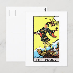 Carte Postale Rider Waite Tarot Major Arcana L'idiot