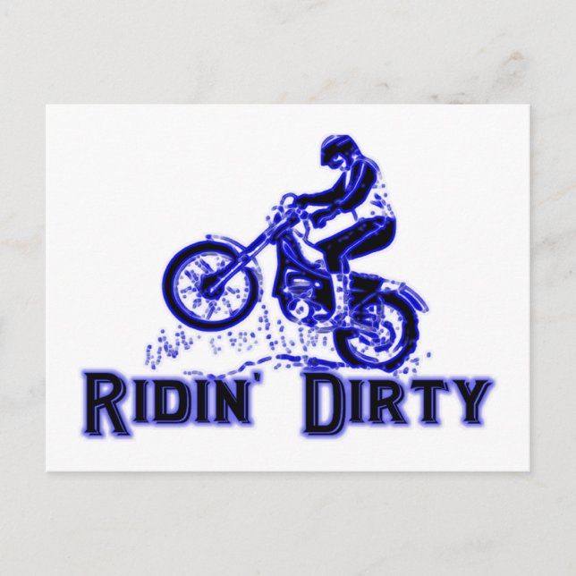 Carte Postale Ridin Dirty Dirt Vélo Rider (Devant)