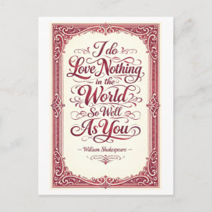 Carte Postale "Rien au monde" Shakespeare