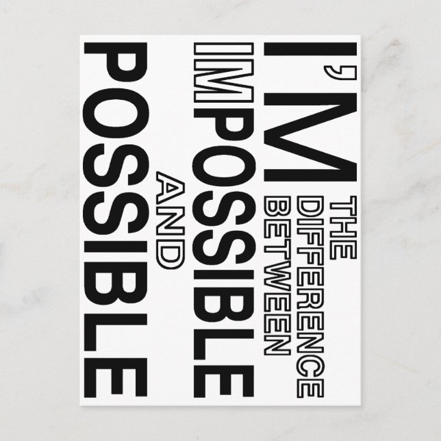 Carte Postale Rien d'impossible (Devant)