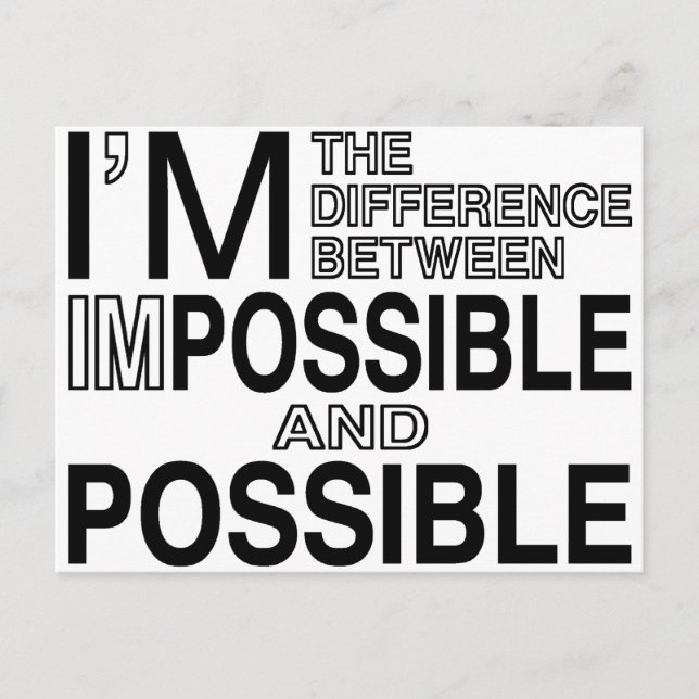 Carte Postale Rien d'impossible (Devant)