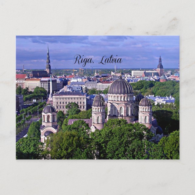 Carte Postale Riga, Lettonie, paysage urbain (Devant)