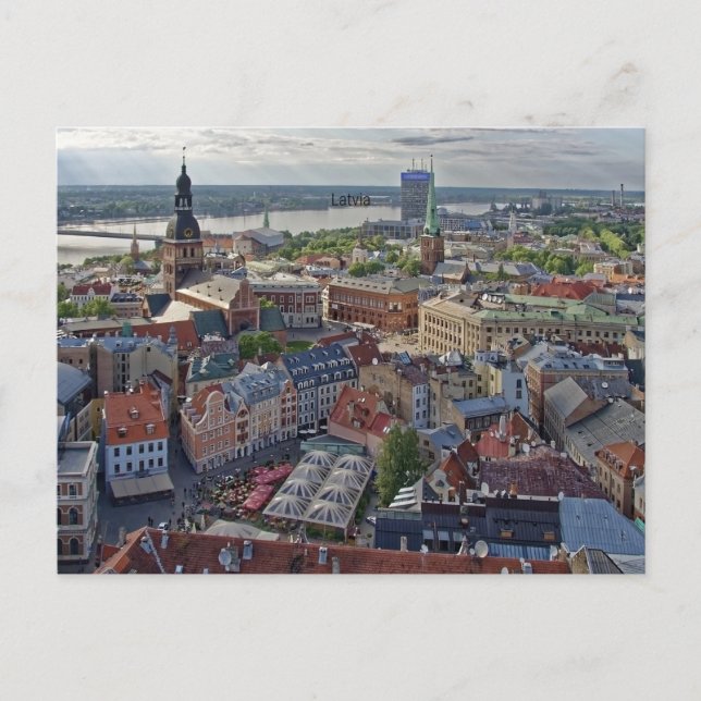 Carte Postale Riga, Lettonie, photo du paysage urbain, (Devant)