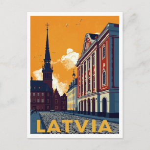 Carte Postale Riga Lettonie Vieille Ville Rétro