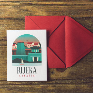 Carte Postale Rijeka Croatie Magnet Vintage voyage