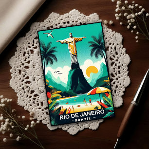 Carte Postale Rio de Janeiro Brésil Voyage Rétro