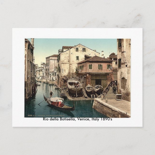 Carte Postale Rio della Botisella, Venise, Italie années 1890 (Devant)