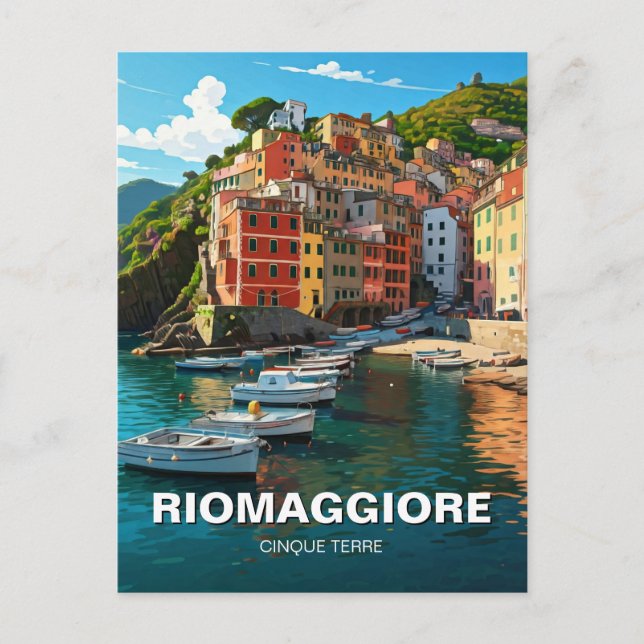 Carte Postale Riomaggiore, Cinqua Terra Magnet (Devant)