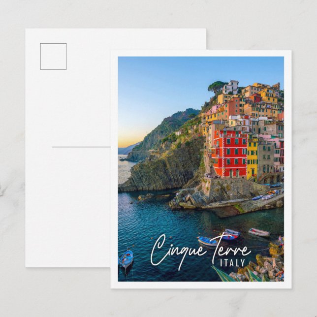 Carte Postale Riomaggiore la première ville des Cinque Terre (Devant / Derrière)