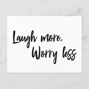 Carte Postale Rire Plus, S'Inquiéter Moins Citation Inspirationn