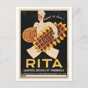 Carte Postale Rita Biscuits Annonce Vintage
