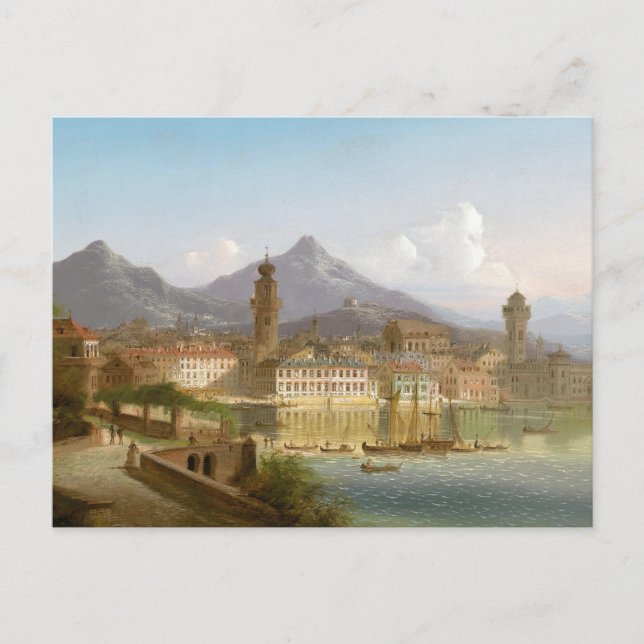 Carte Postale Riva sur le lac de Garde | Johann Wilhelm Jankowsk (Devant)