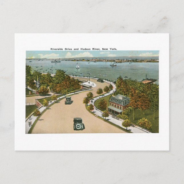 Carte Postale Riverside Drive, Hudson River, NY (Devant)