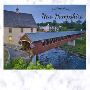 Carte Postale Riverwalk Pont couvert Littleton New Hampshire