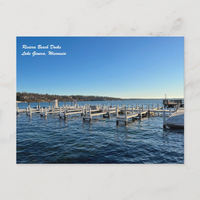Carte Postale Riviera Beach Docks à Lake Geneva Wisconsin (Devant)