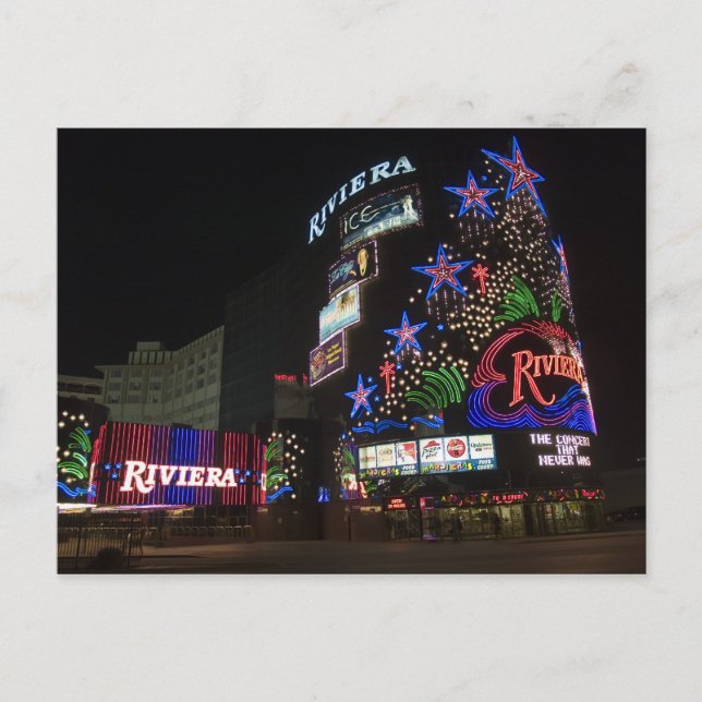 Carte Postale Riviera Las Vegas à la nuit (Devant)