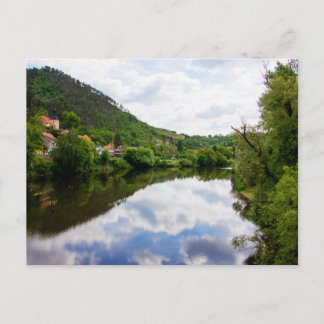 Carte Postale Rivière Berounka à Karlstejn, République tchèque