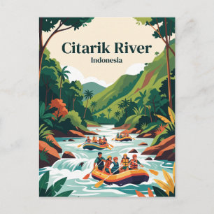 Carte Postale Rivière Citarik, Sukabumi, Java, Indonésie