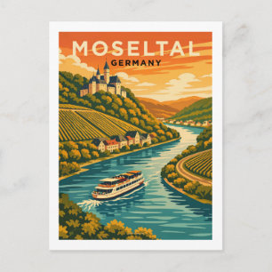 Carte Postale Rivière Moselle Allemagne Art de voyage vintage pa