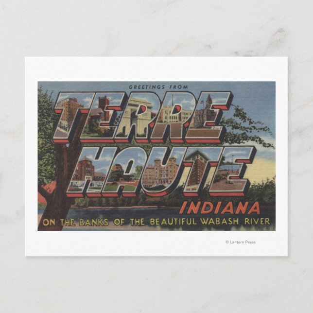 Carte Postale Rivière Wabash - Scènes de grandes lettres (Devant)