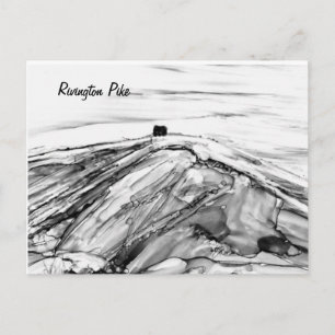 Carte Postale Rivington Pike Horwich Castle en noir et blanc