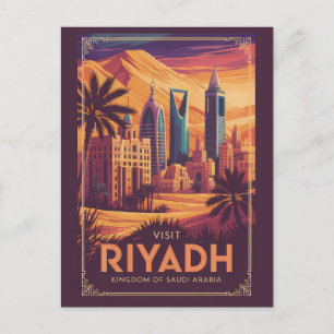Carte Postale Riyadh Arabie Saoudite Illustration Désert Art de