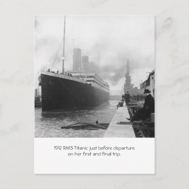 Carte Postale RMS Titanic avant le départ 1912 (Devant)