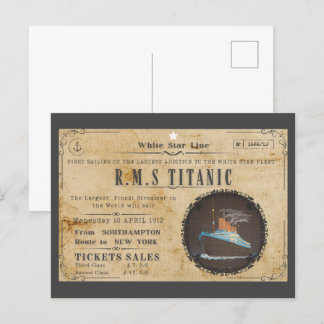CARTE POSTALE RMS TITANIC BOARING PUBLICATION