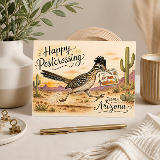 Carte Postale Roadrunner Happy Postcrossing d'Arizona