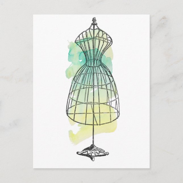 Carte Postale Robe d'aquarelle (Devant)