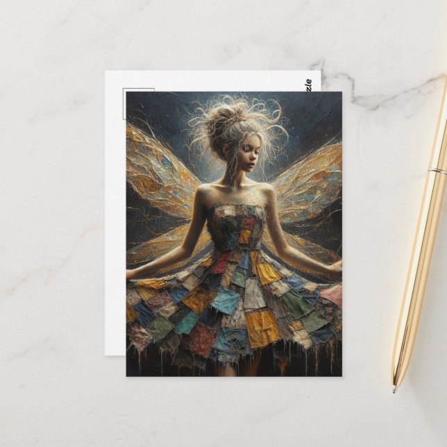 Carte Postale Robe de Patchwork (Devant/Arrière en situation)