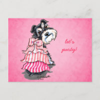 Robe rose Girly Schnauzer Hors-Leash Art™