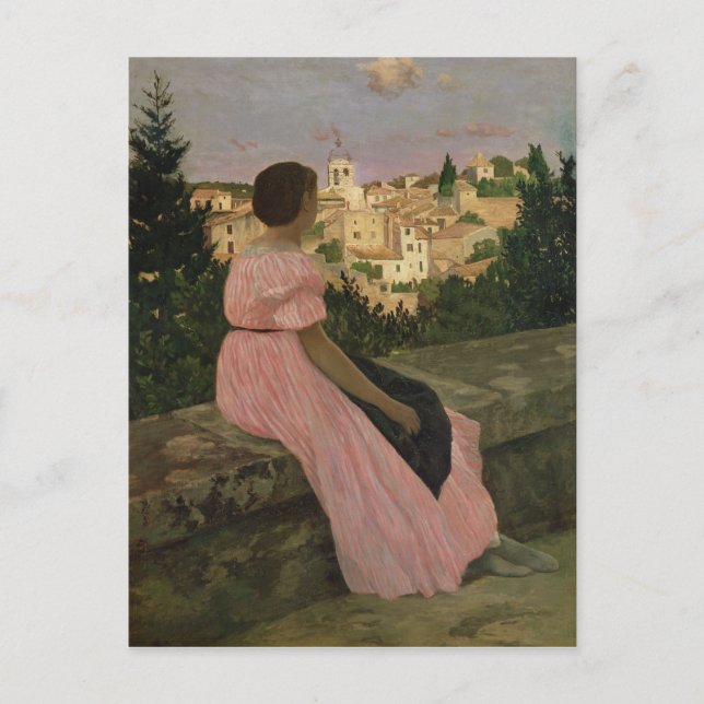 Carte Postale Robe rose, ou vue sur Castelnau-le-Lez (Devant)