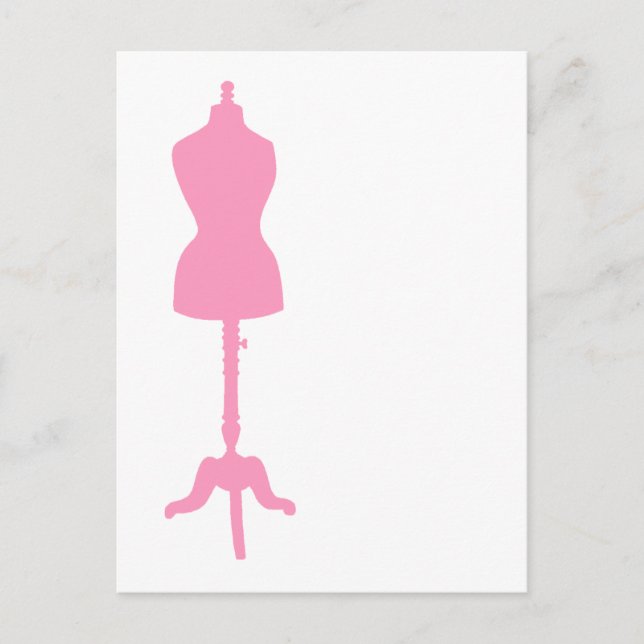Carte Postale Robe Silhouette II - Rose (Devant)