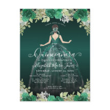 Robe verte Emeraude Florale Anniversaire Quinceane