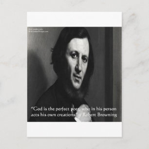 Carte Postale Robert Browning God Perfect Poet Citation