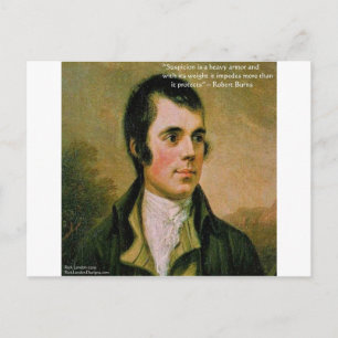 Carte Postale Robert Burns et Citation de méfiance célèbre