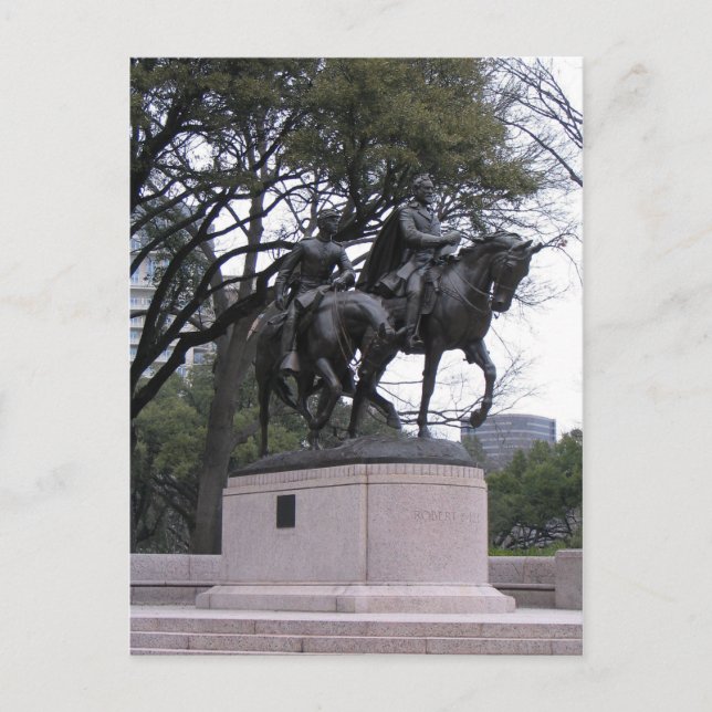 Carte Postale Robert E. Lee Statue, Lee Park, Dallas TX (Devant)
