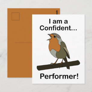 Carte Postale Robin Bird Je suis un artiste plein d'assurance Dr