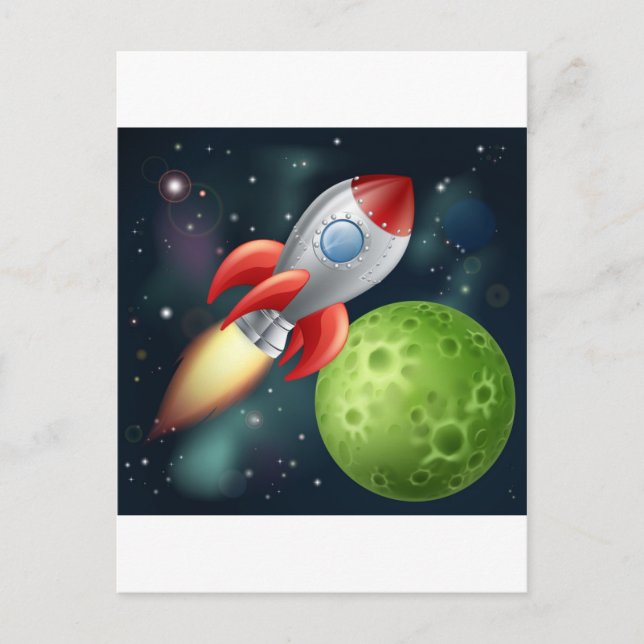 Carte Postale Robinet de dessin animé dans l'espace (Devant)